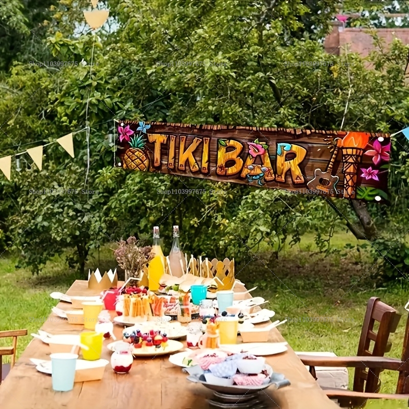 Tiki Bar Banner Tropical Hawai - Home Decor Nearby 리뷰 및 가격