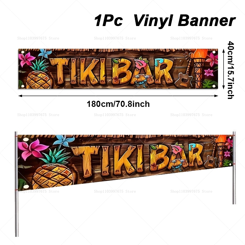 Tiki Bar Banner Tropical Hawai - Home Decor Nearby 리뷰 및 가격
