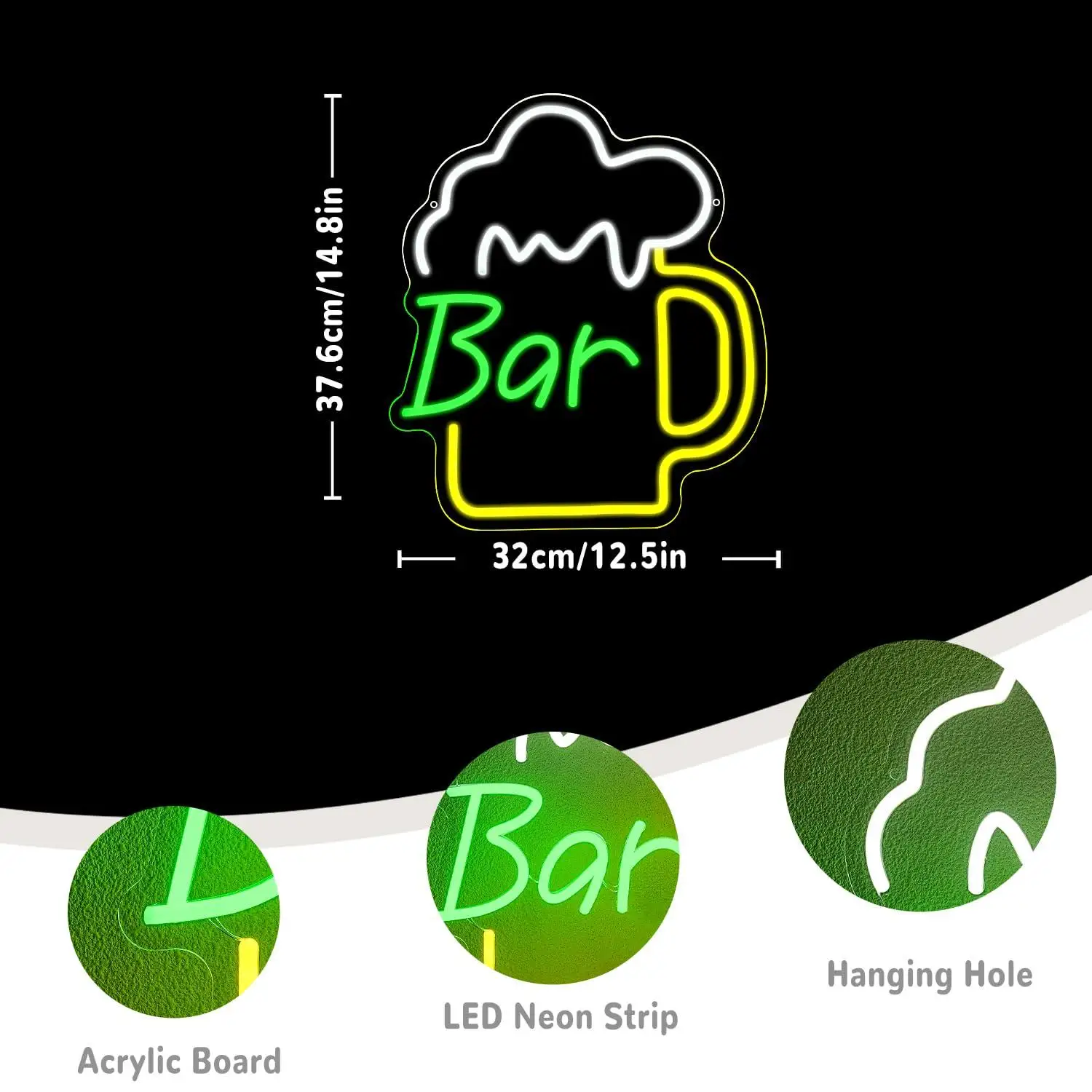 Beer Bar Neon Sign USB Dimmabl - Home Decor Lighting 리뷰 및 가격