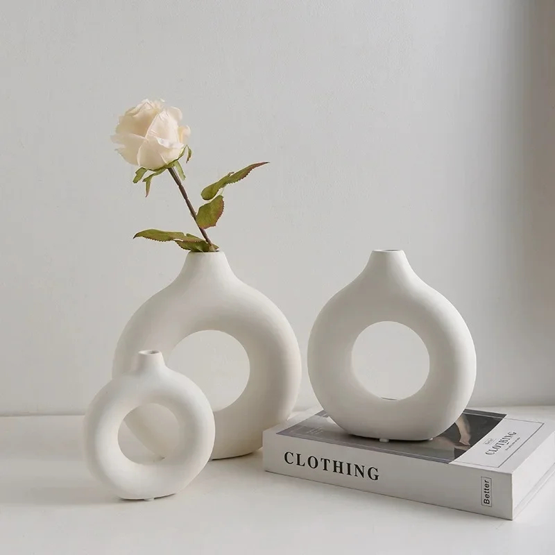 Simple Plastic Vase Donut Shap - Home Decor Vase With Flowers 리뷰 및 가격