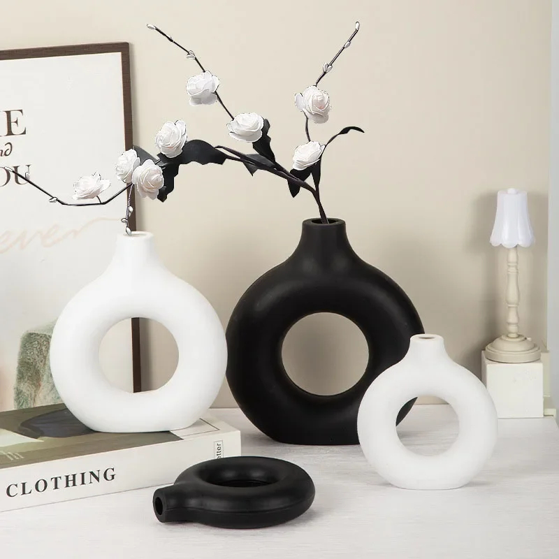 Simple Plastic Vase Donut Shap - Home Decor Vase With Flowers 리뷰 및 가격