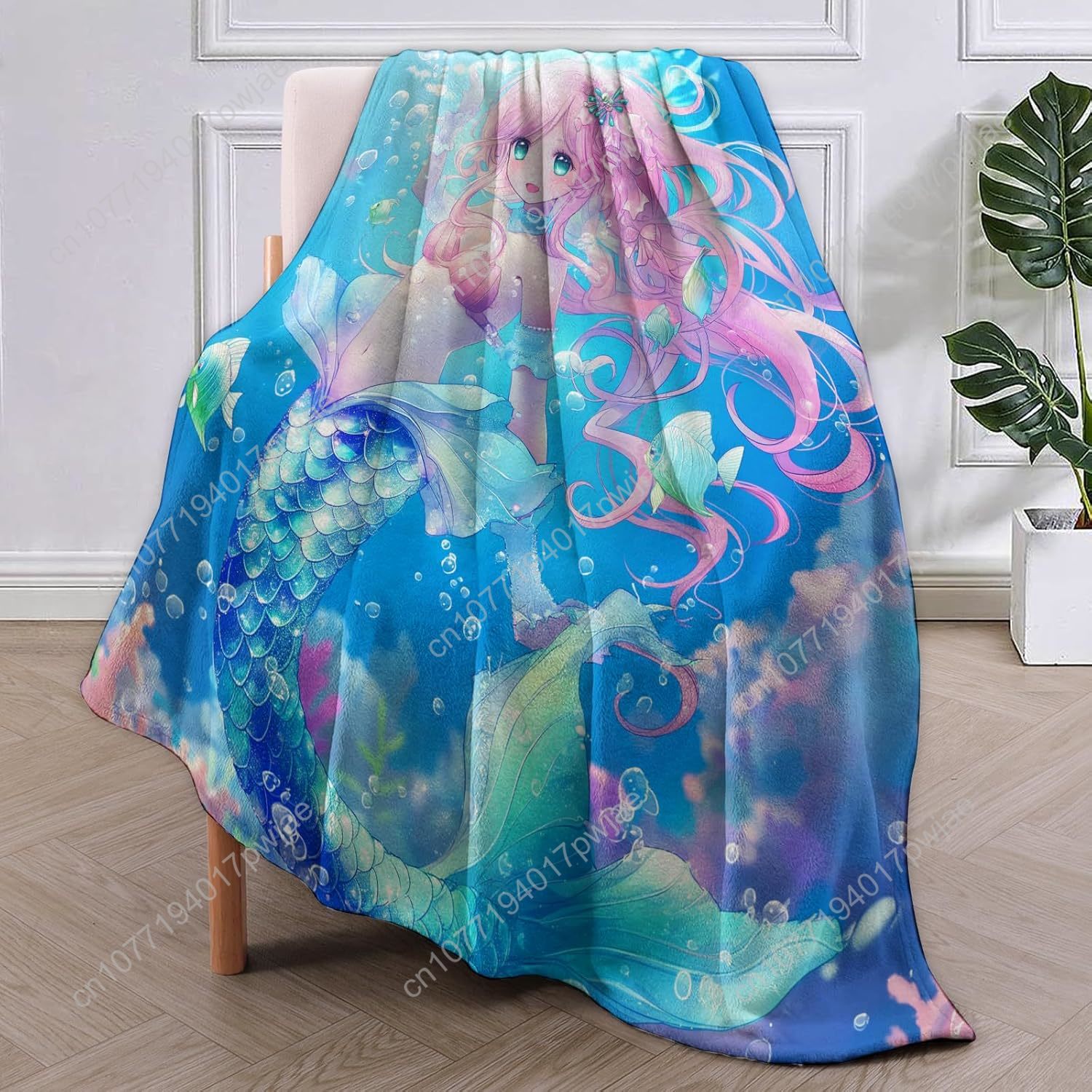 Cute Mermaid Blanket Cartoon F - Home Decor Sofa 리뷰 및 가격