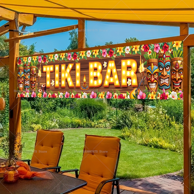 Vibrant Tiki Bar Banner Tropic - Home Decor Nearby 리뷰 및 가격