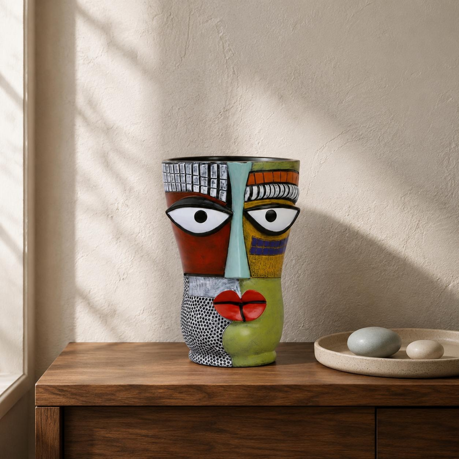 Abstract Face Planter Artistic - Home Decor Vase With Flowers 리뷰 및 가격