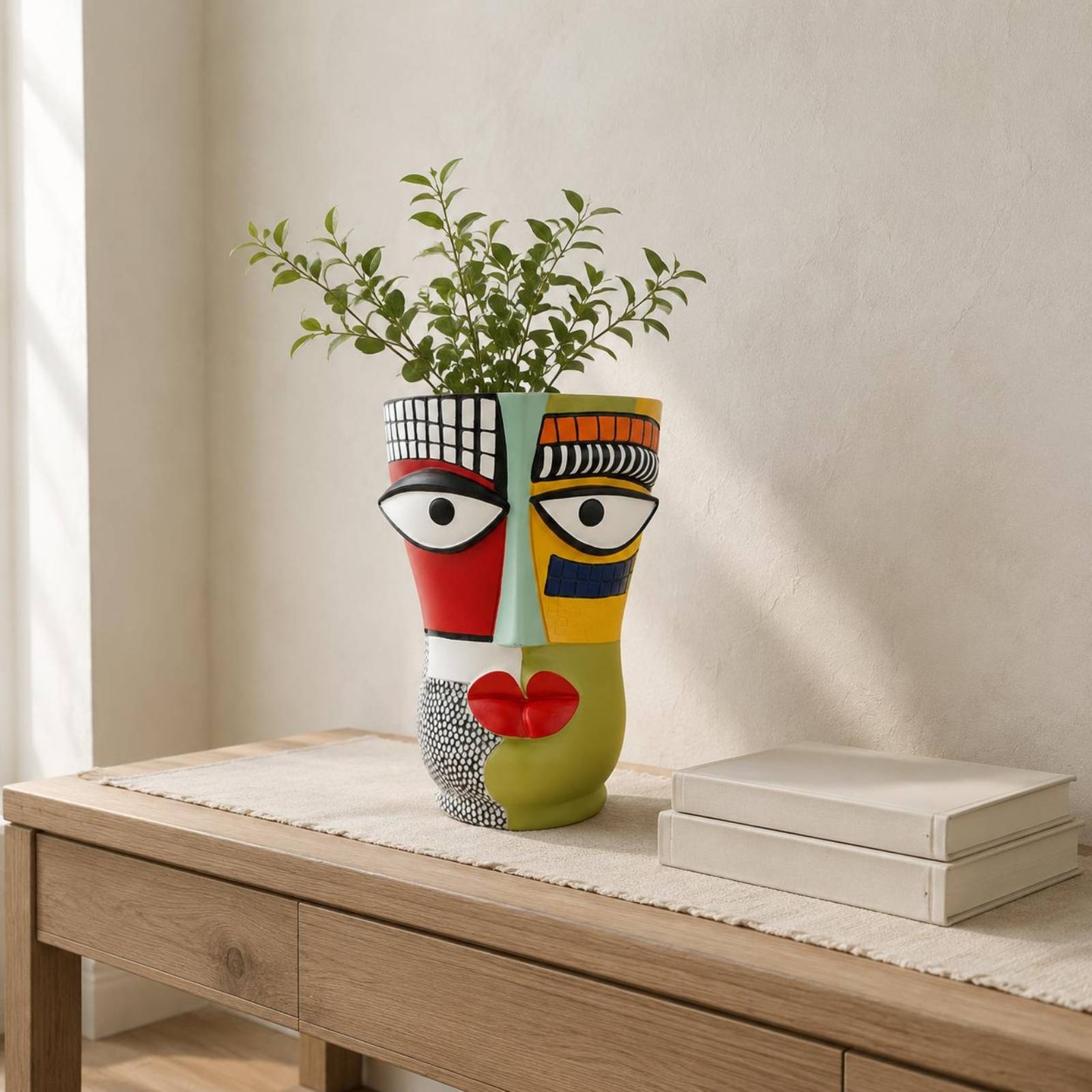 Abstract Face Planter Artistic - Home Decor Vase With Flowers 리뷰 및 가격