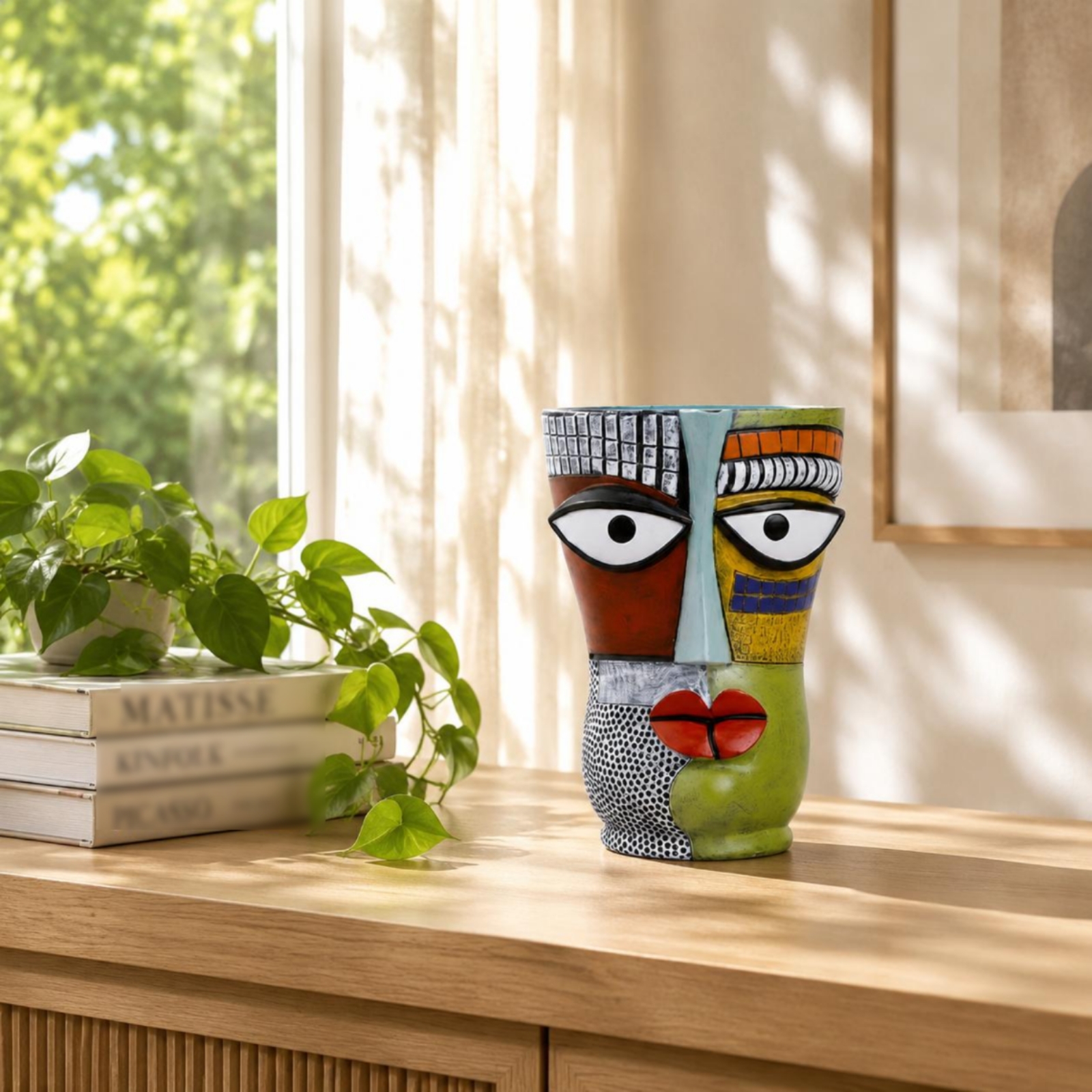 Abstract Face Planter Artistic - Home Decor Vase With Flowers 리뷰 및 가격