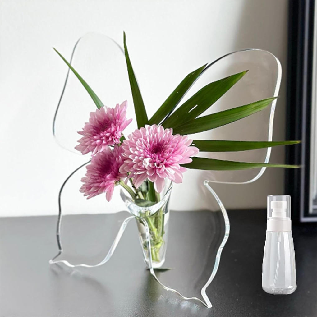 Transparent Butterfly Acrylic  - Home Decor Vase With Flowers 리뷰 및 가격