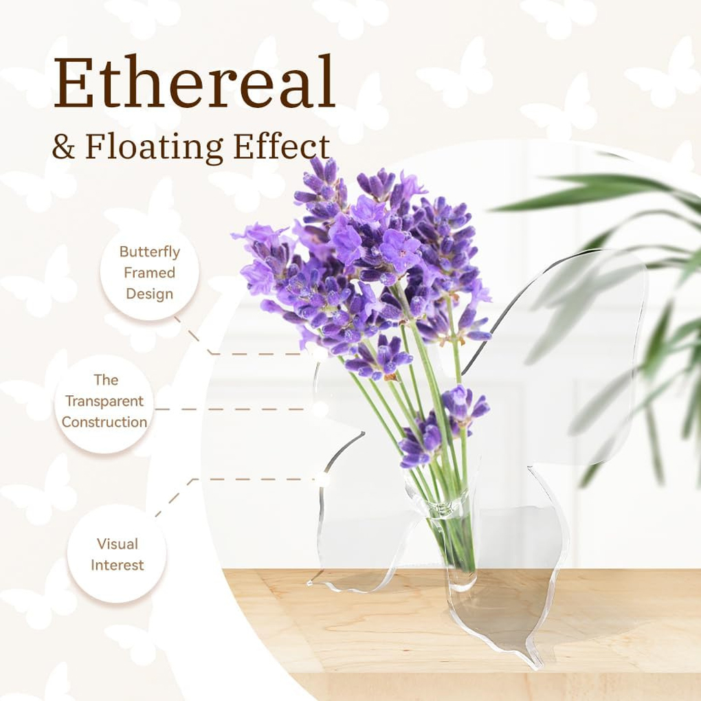 Transparent Butterfly Acrylic  - Home Decor Vase With Flowers 리뷰 및 가격