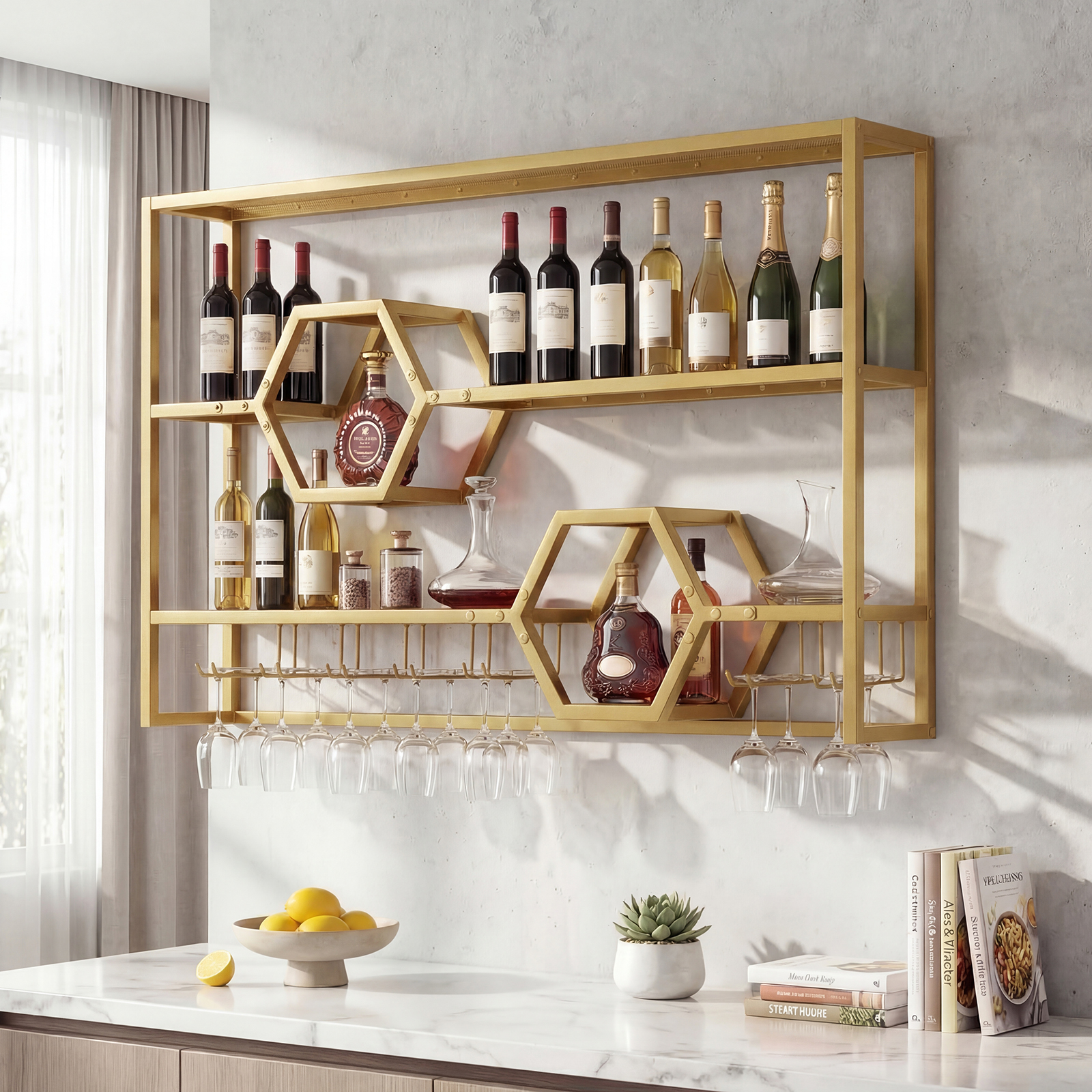 Wall Mounted Wine Rack 47” Lar - Floating Shelves 리뷰 및 가격