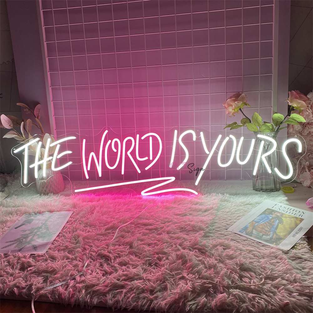 Neon Led Sign the world is you - Home Decor Nearby 리뷰 및 가격