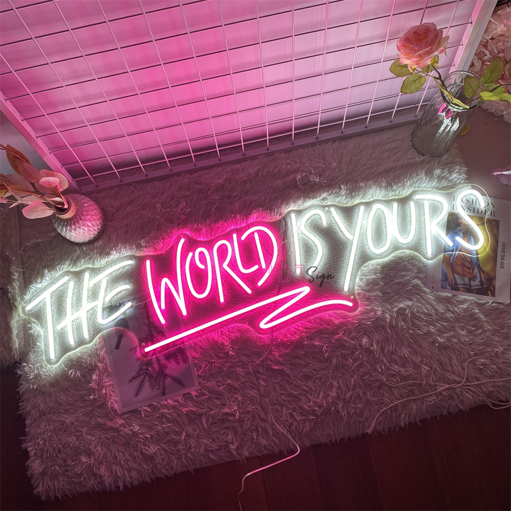 Neon Led Sign the world is you - Home Decor Nearby 리뷰 및 가격