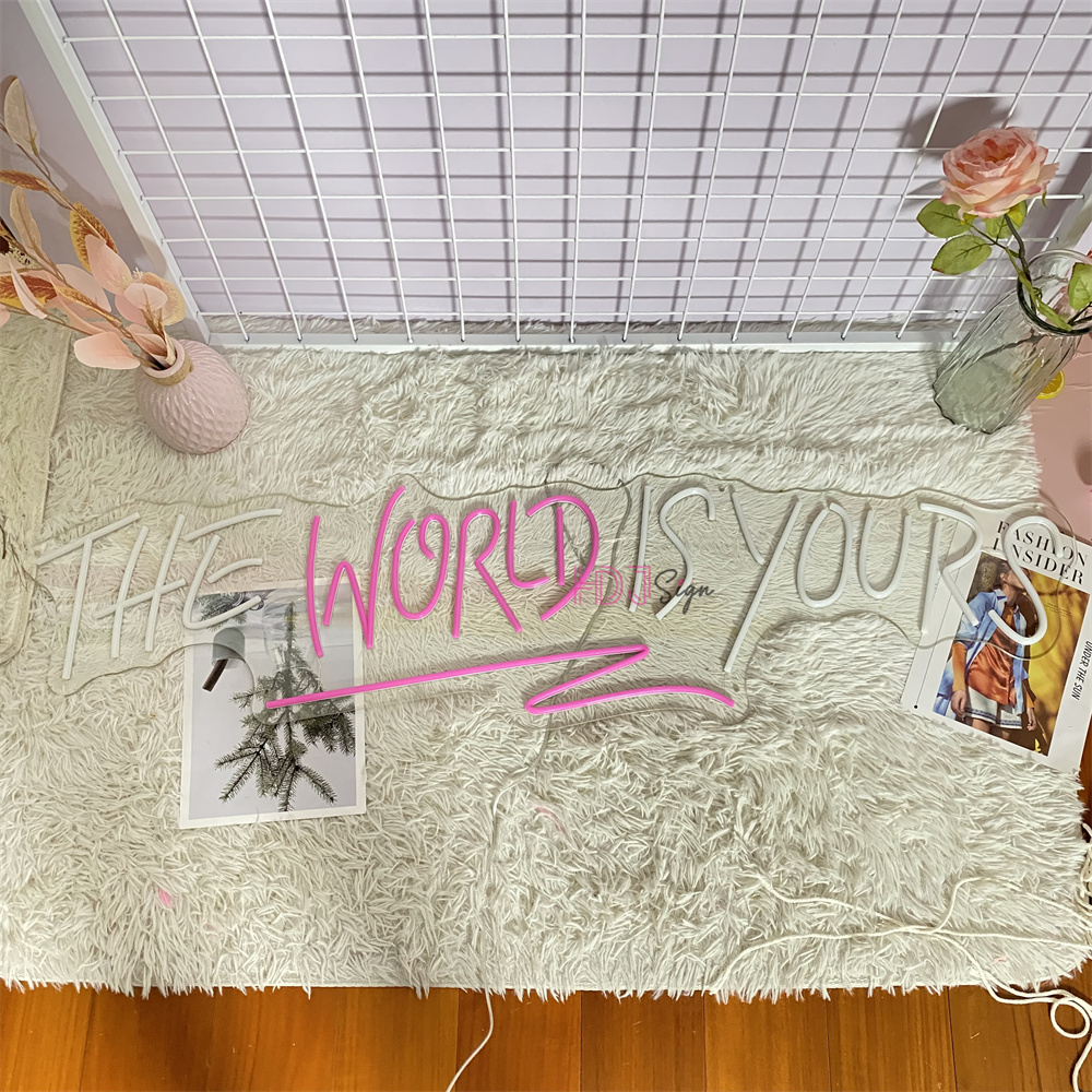 Neon Led Sign the world is you - Home Decor Nearby 리뷰 및 가격