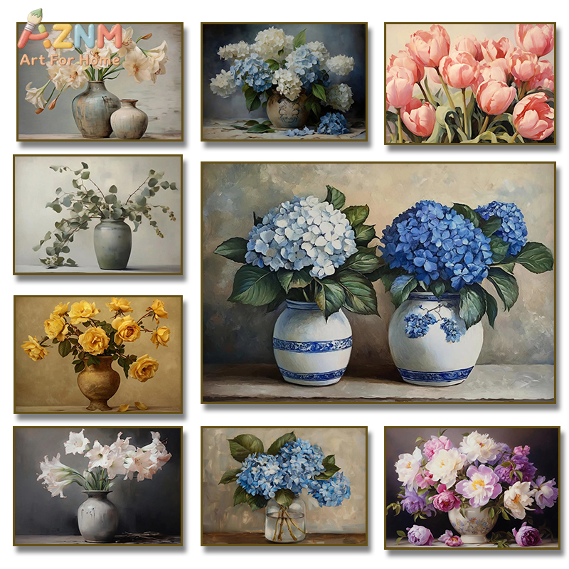 AZNM Vintage Flower Vase Canva - Home Decor Vase With Flowers 리뷰 및 가격