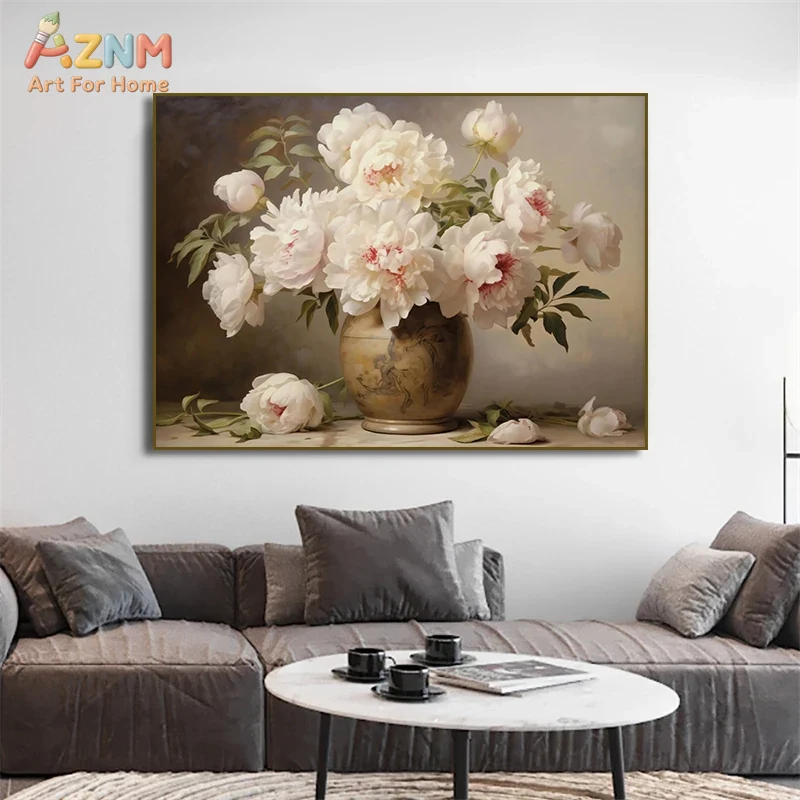 AZNM Vintage Flower Vase Canva - Home Decor Vase With Flowers 리뷰 및 가격