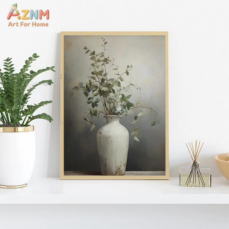 AZNM Vintage Flower Vase Canva - Home Decor Vase With Flowers 리뷰 및 가격