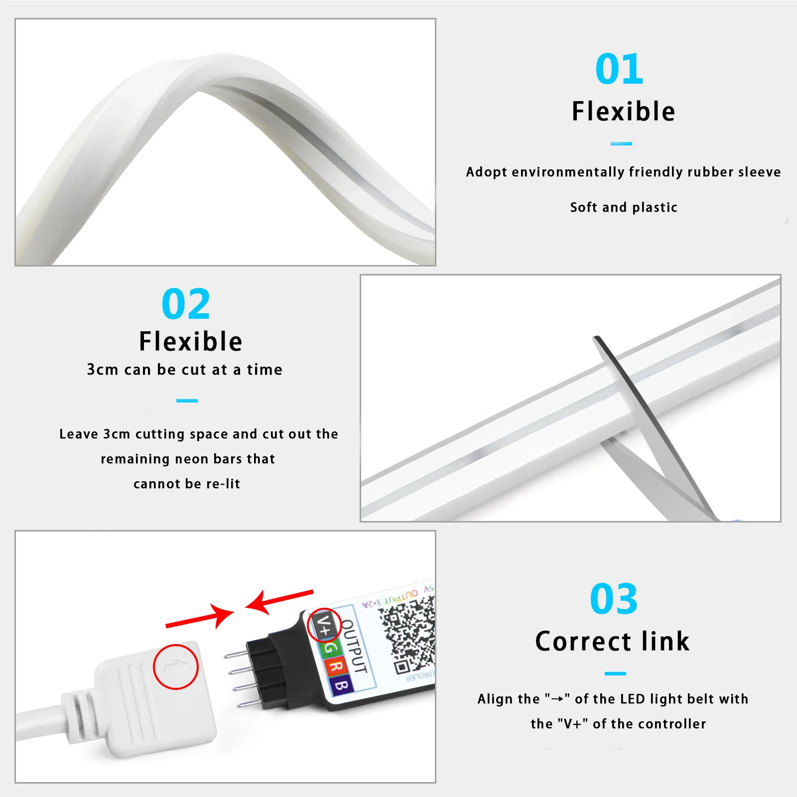 1-5m RGB LED Neon Strip Light  - Home Decor Lighting 리뷰 및 가격